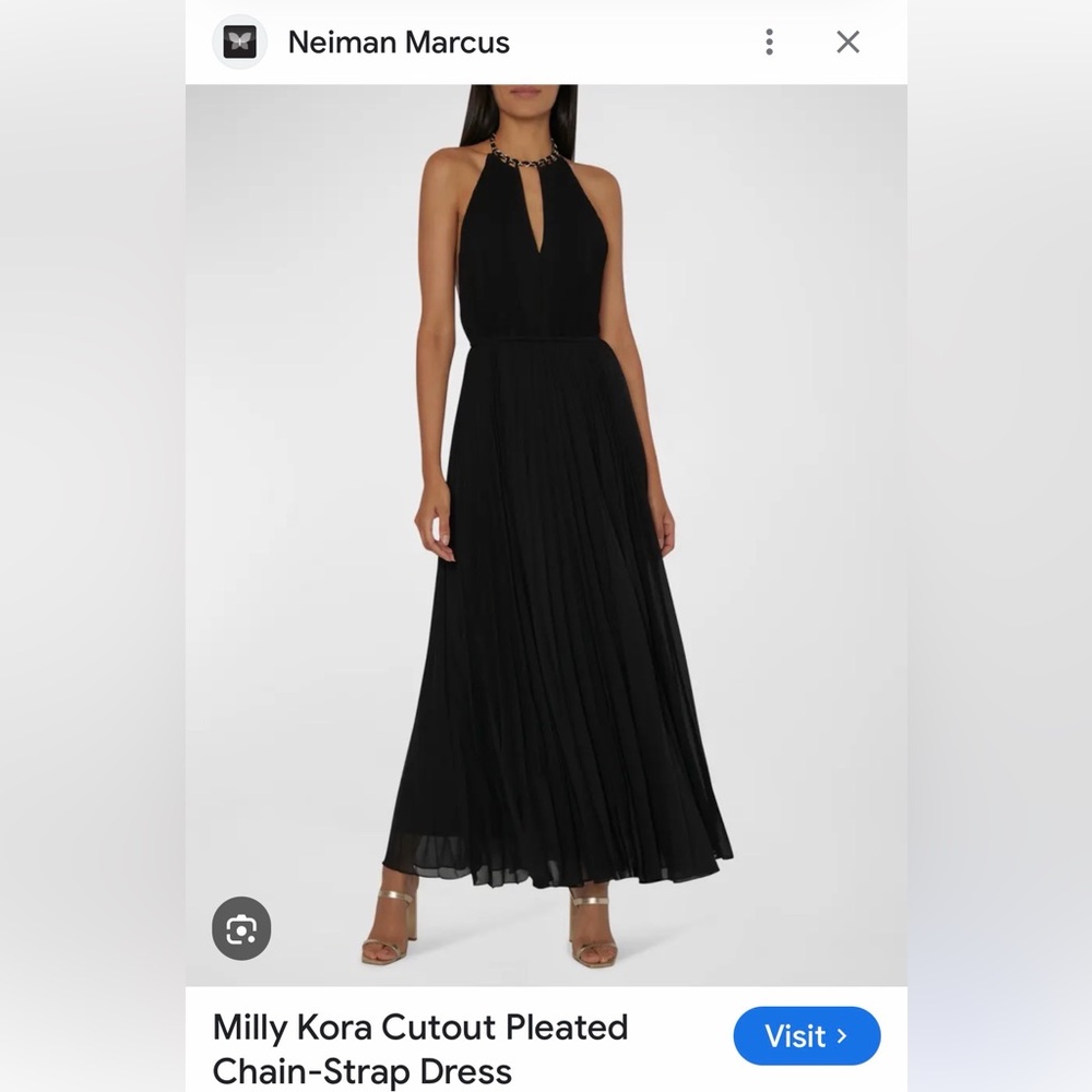 Milly Kora Cutout Pleated Halter Dress